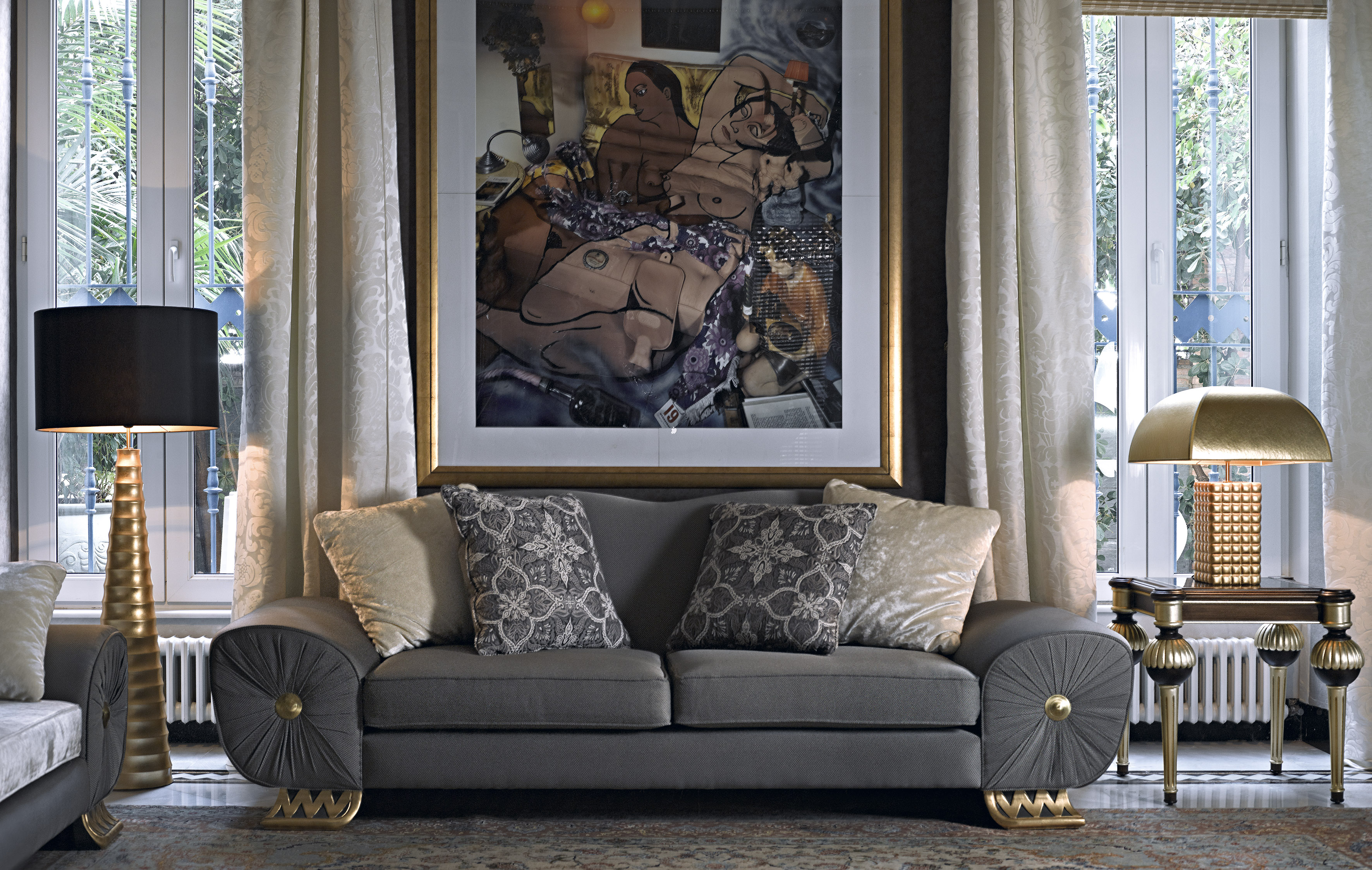 grey luxury sofa, luxury grey sofa, classic sofa, traditional sofa