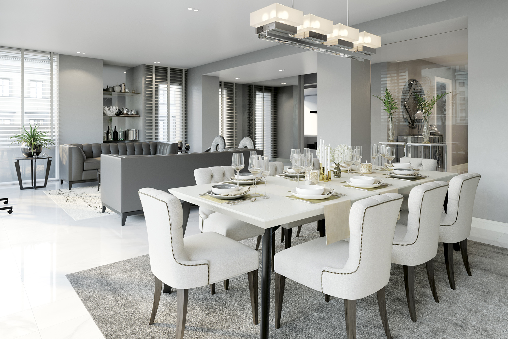 luxury dining table and chairs