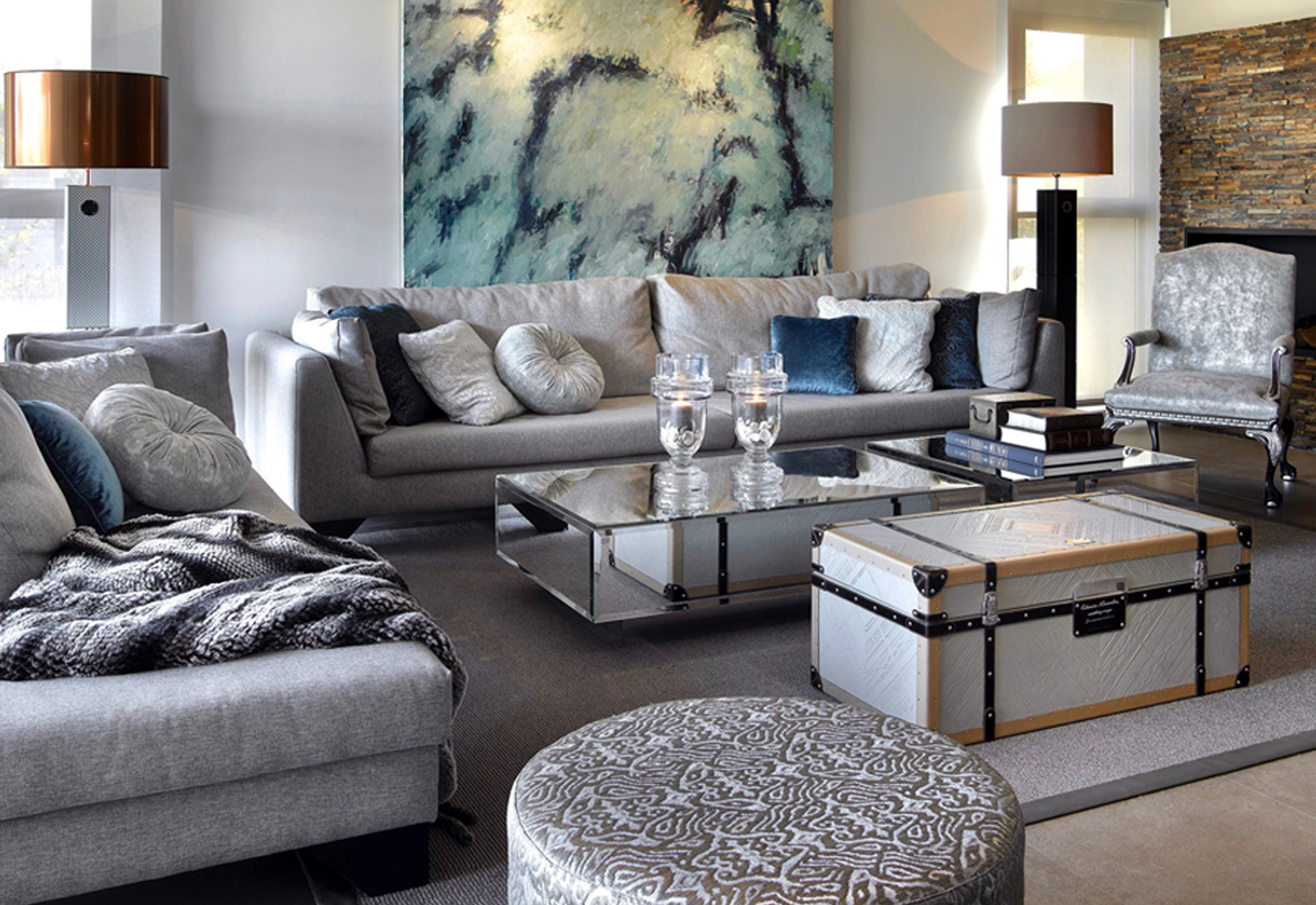 gray furniture living room